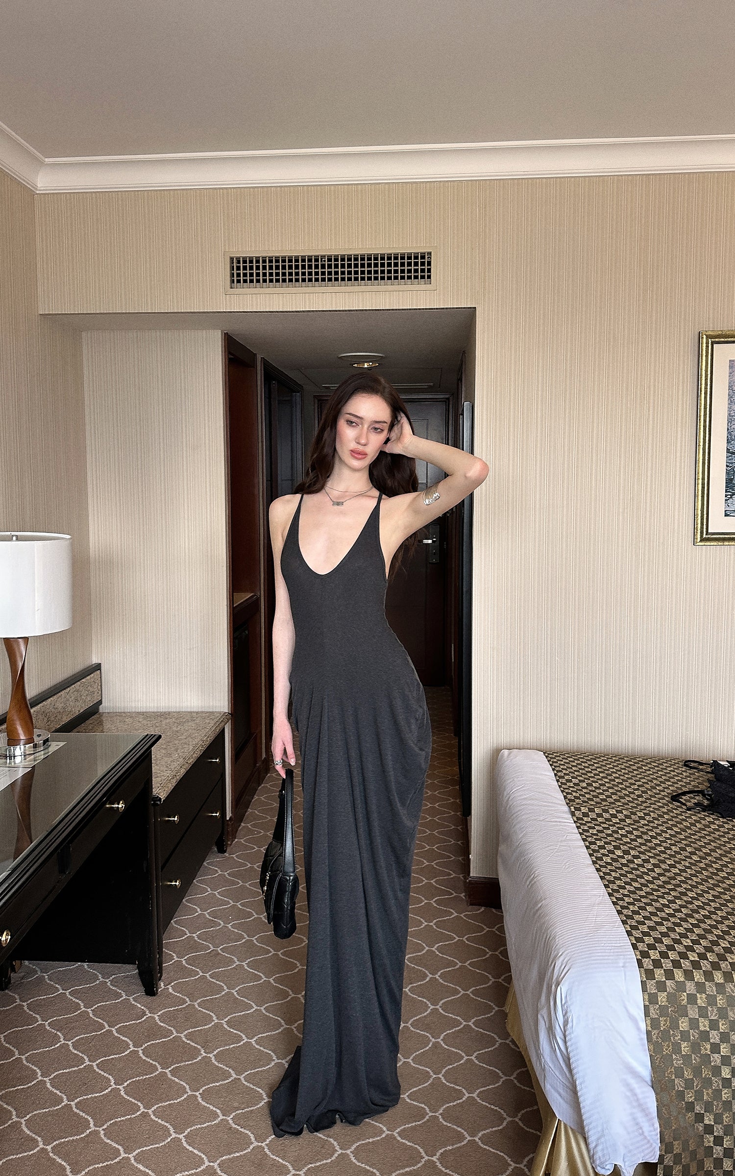 0122stepll Deep Scoop Racerback Maxi Dress – PINKPARKS