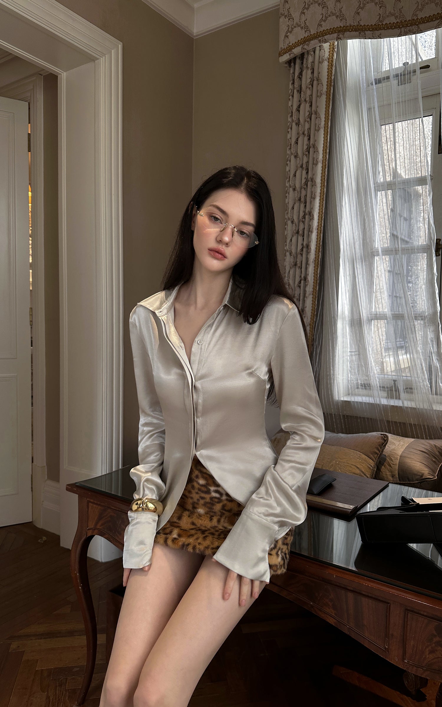 0122stepll Wild Instinct Faux Fur Mini Skirt