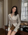 0122stepll Wild Instinct Faux Fur Mini Skirt