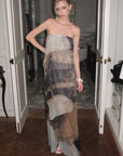 0122stepll Abstract Halter Draped Maxi Dress