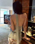 0122stepll Draped Halter Neck Tie Top