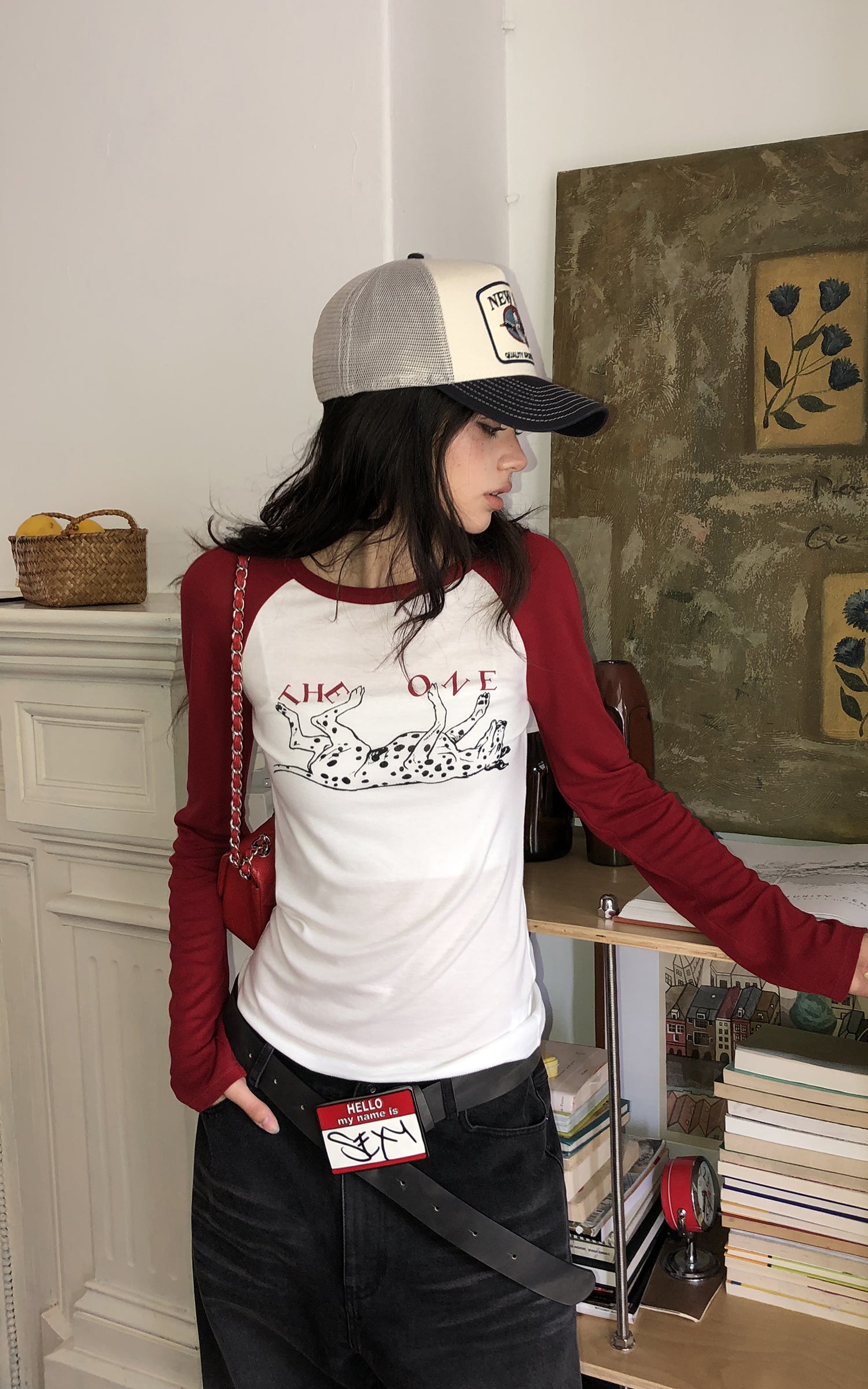 WARDEN EDGE Haut à manches longues raglan avec motif dalmatien