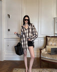 0122stepll After Hours Oversized Plaid Shirt