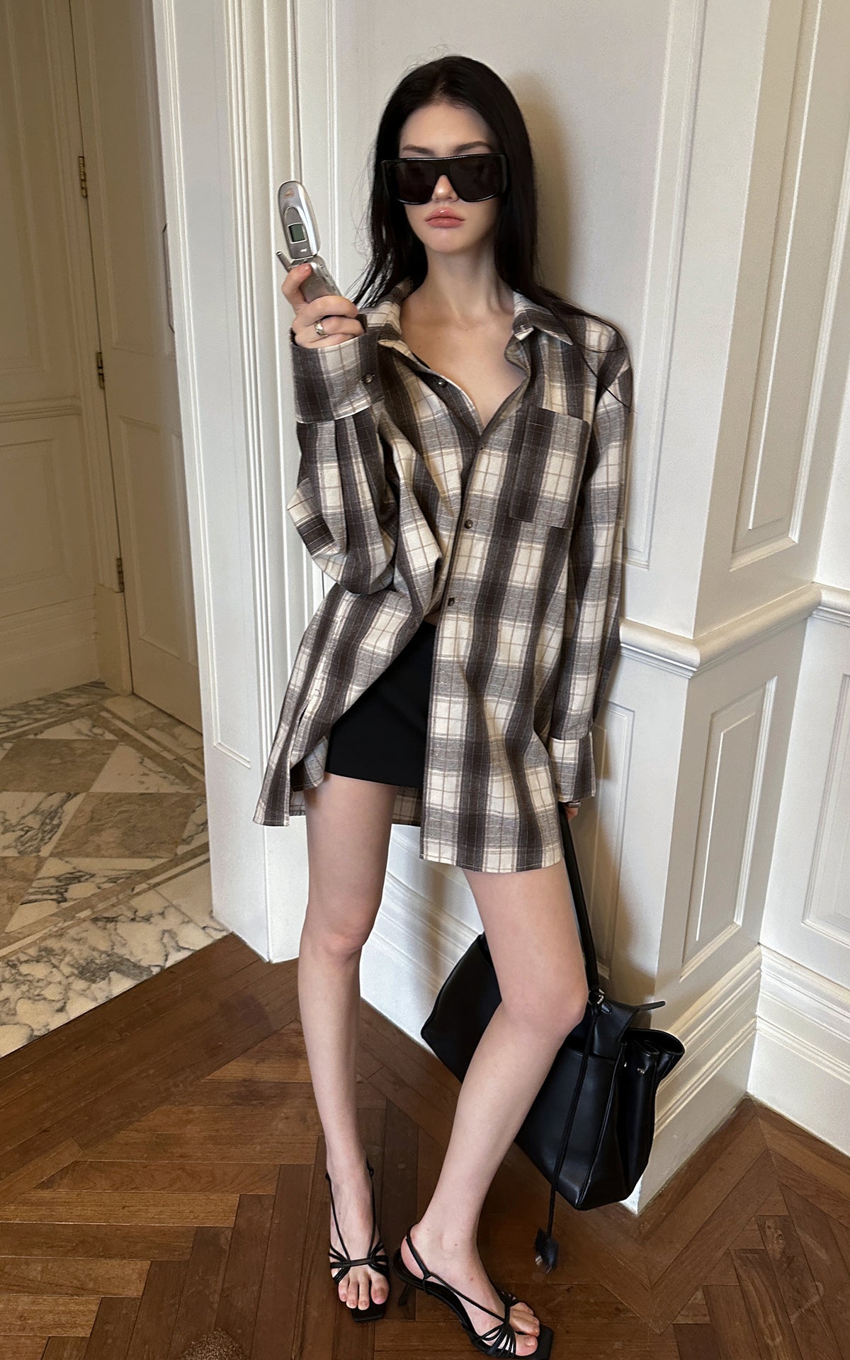 0122stepll After Hours Oversized Plaid Shirt