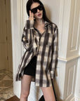 0122stepll After Hours Oversized Plaid Shirt
