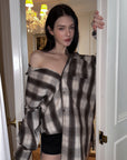 0122stepll After Hours Oversized Plaid Shirt