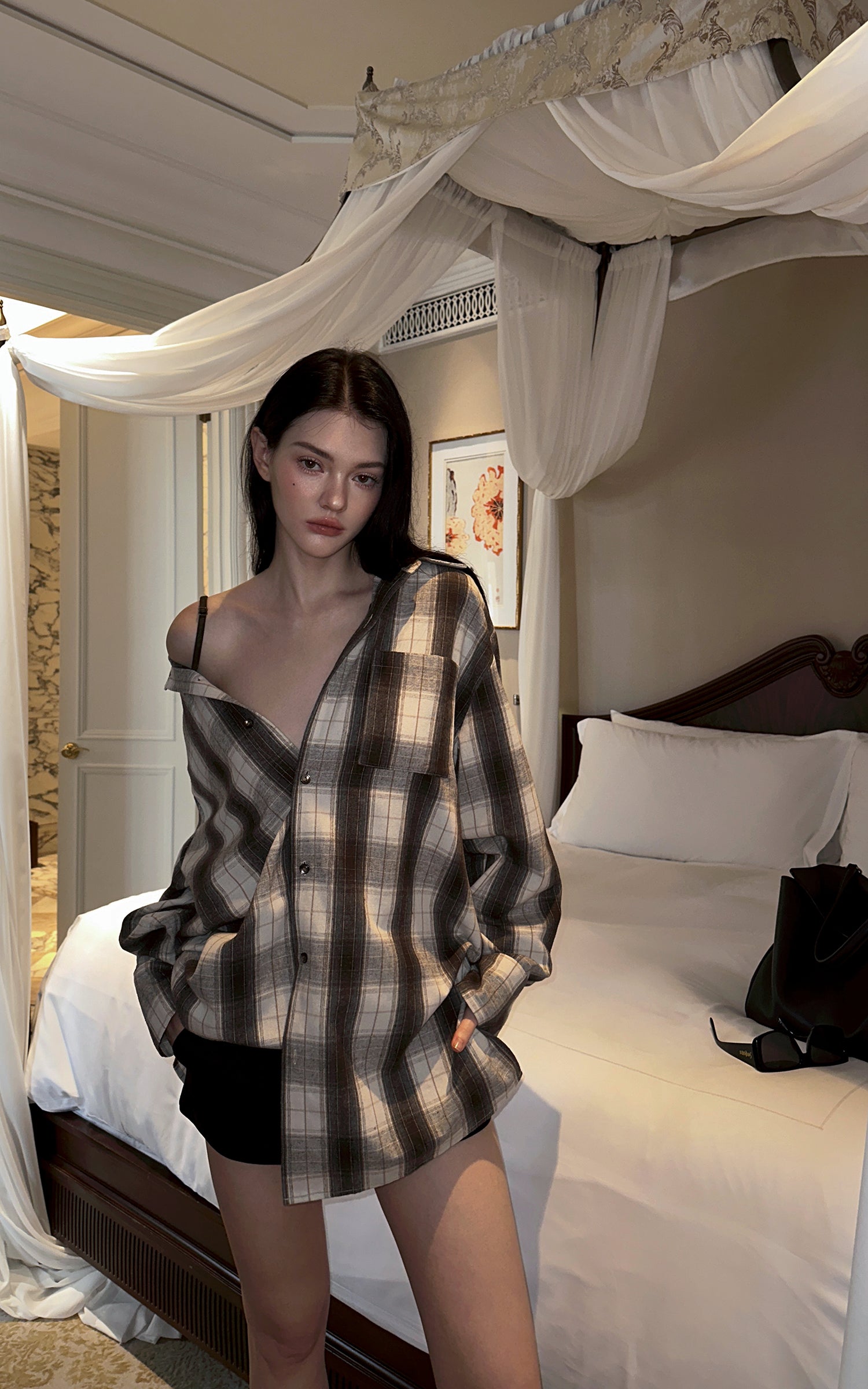 0122stepll After Hours Oversized Plaid Shirt