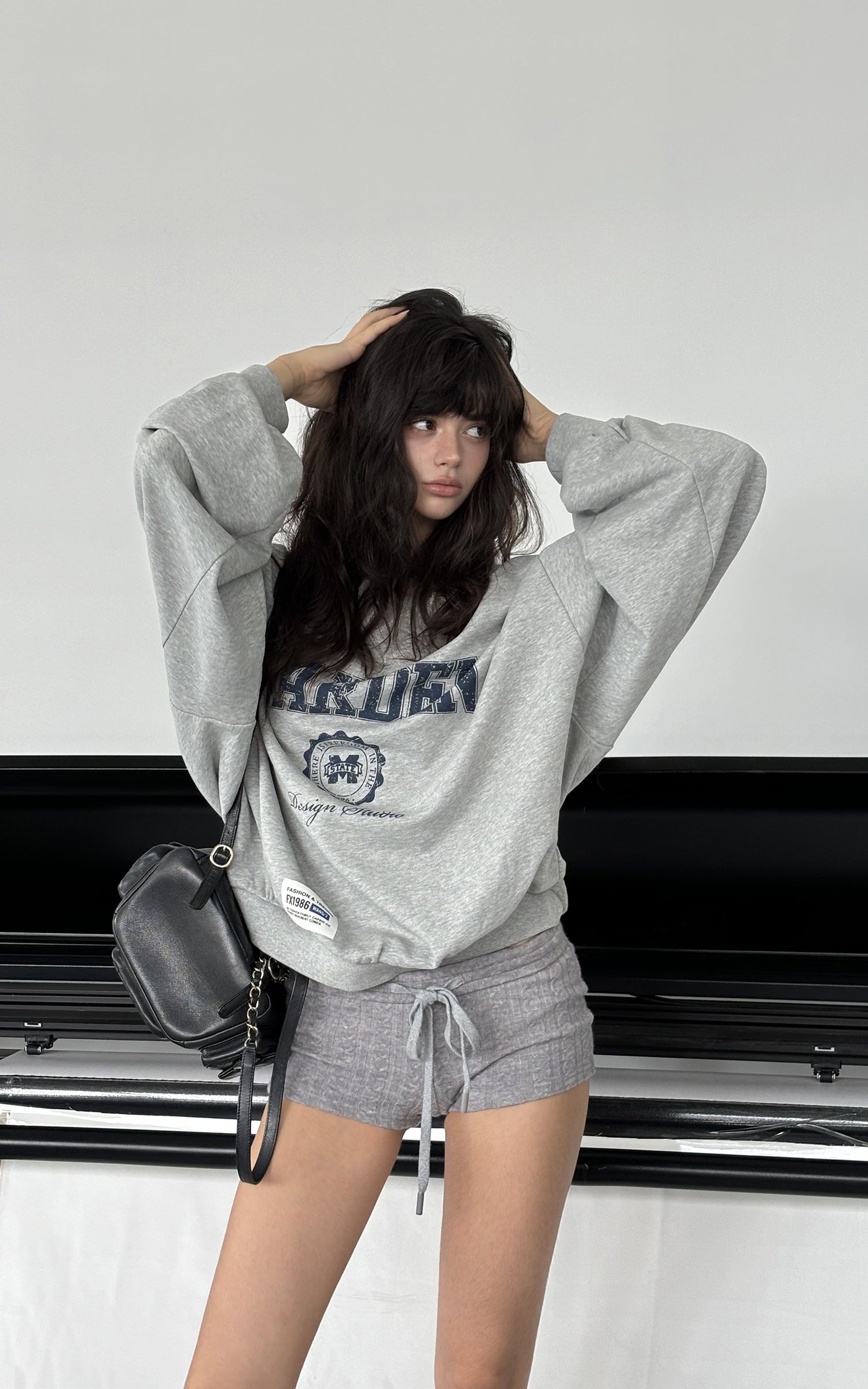WARDEN EDGE Cable Knit Mini Shorts with Drawstring Waist