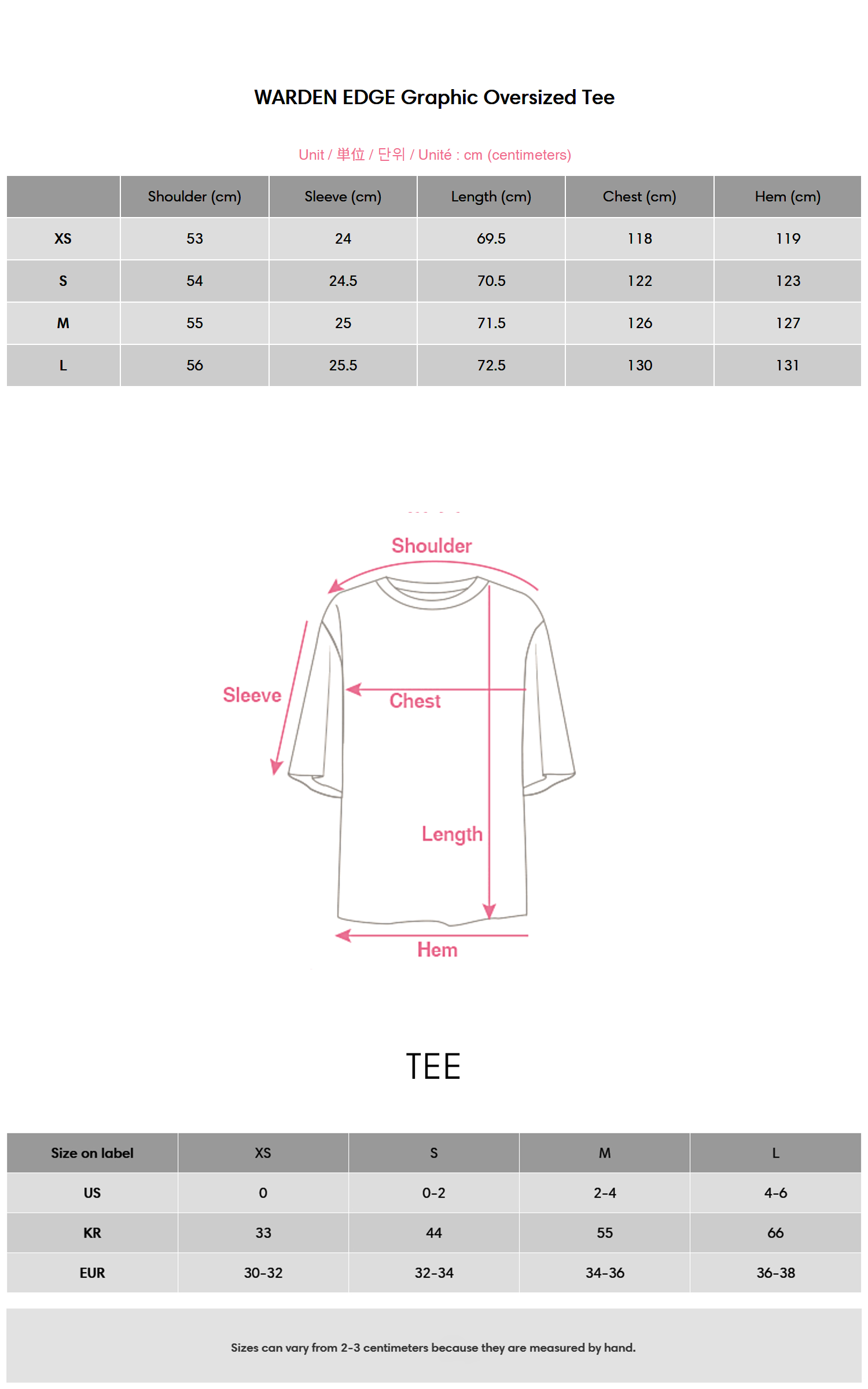WARDEN EDGE Graphic Oversized Tee - PINKPARKS