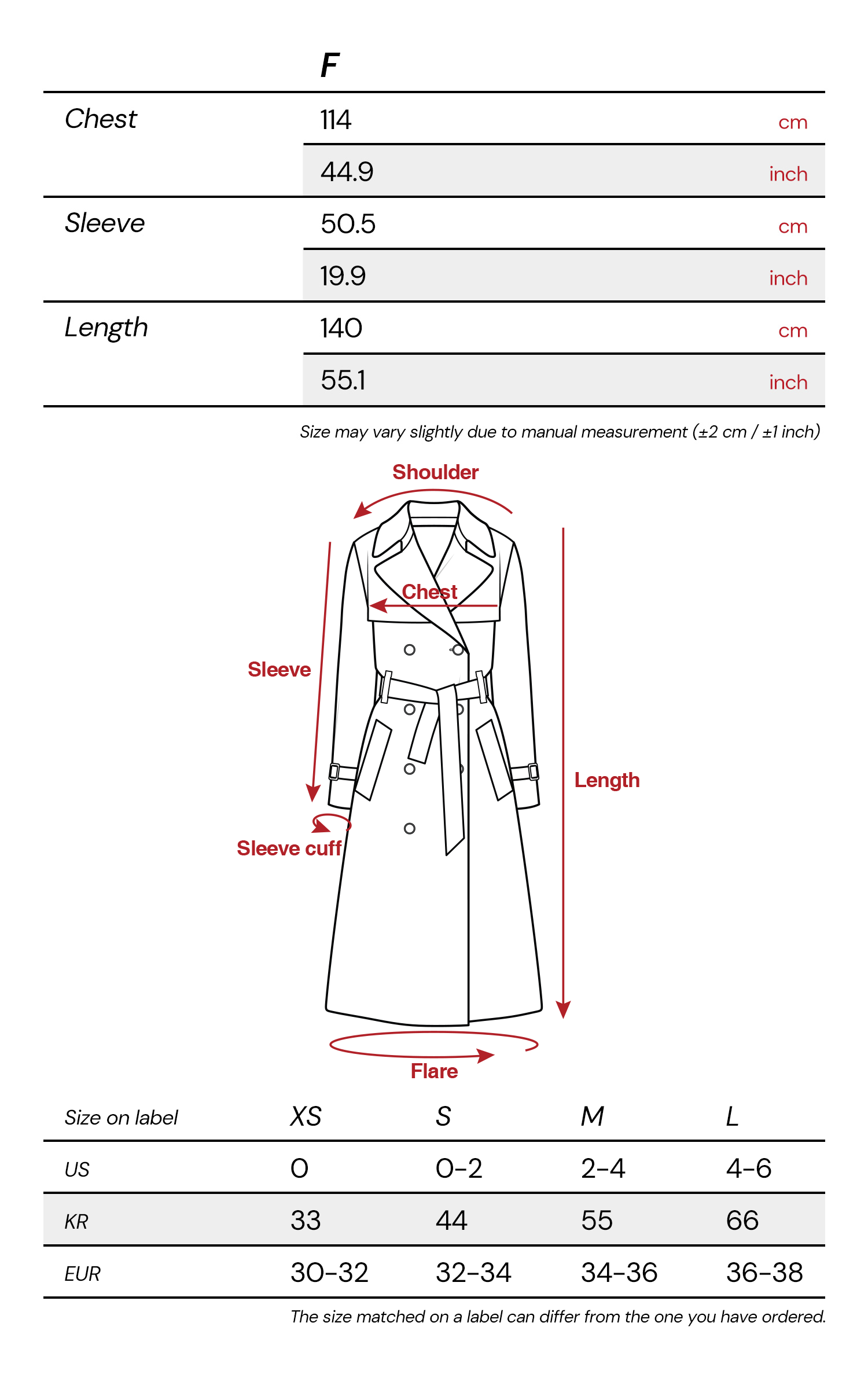 DOINDULGE Kimono Sleeve Wrap Coat with Red Contrast Cuffs and Long Tie