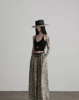 DOINDULGE Beaded Motif Halter Knit Top Ribbed V-Neck Cropped Camisole