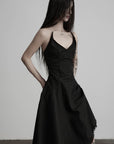 DOINDULGE Black Cotton Bustier Dress