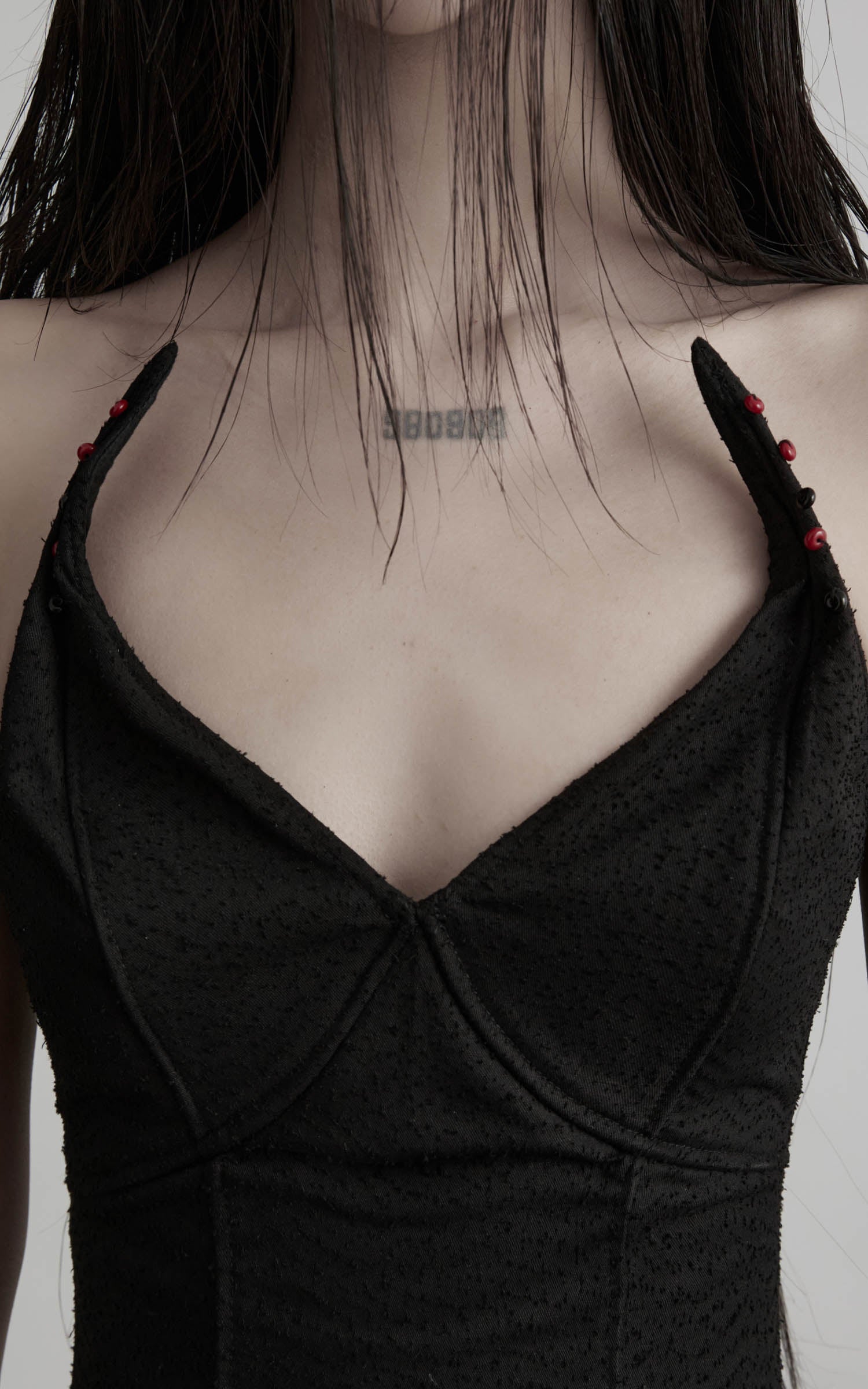 DOINDULGE Black Cotton Bustier Dress