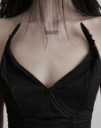 DOINDULGE Black Cotton Bustier Dress