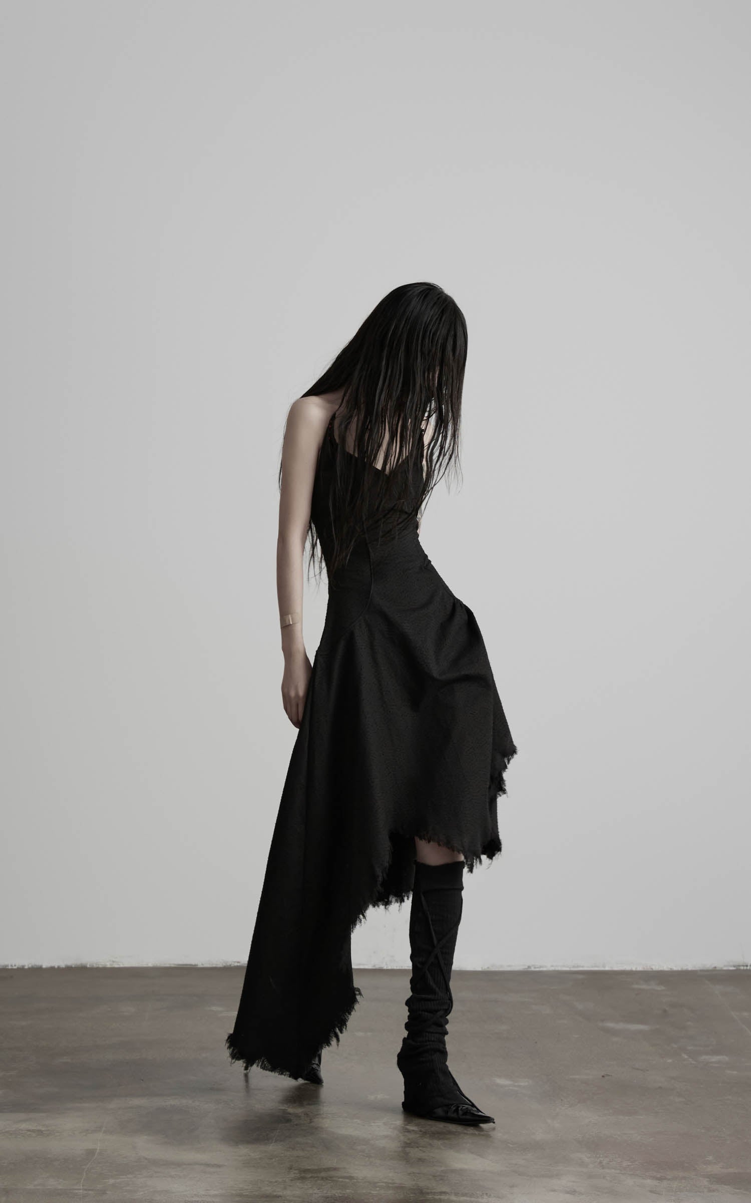 DOINDULGE Black Cotton Bustier Dress