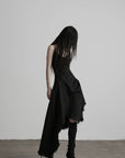 DOINDULGE Black Cotton Bustier Dress