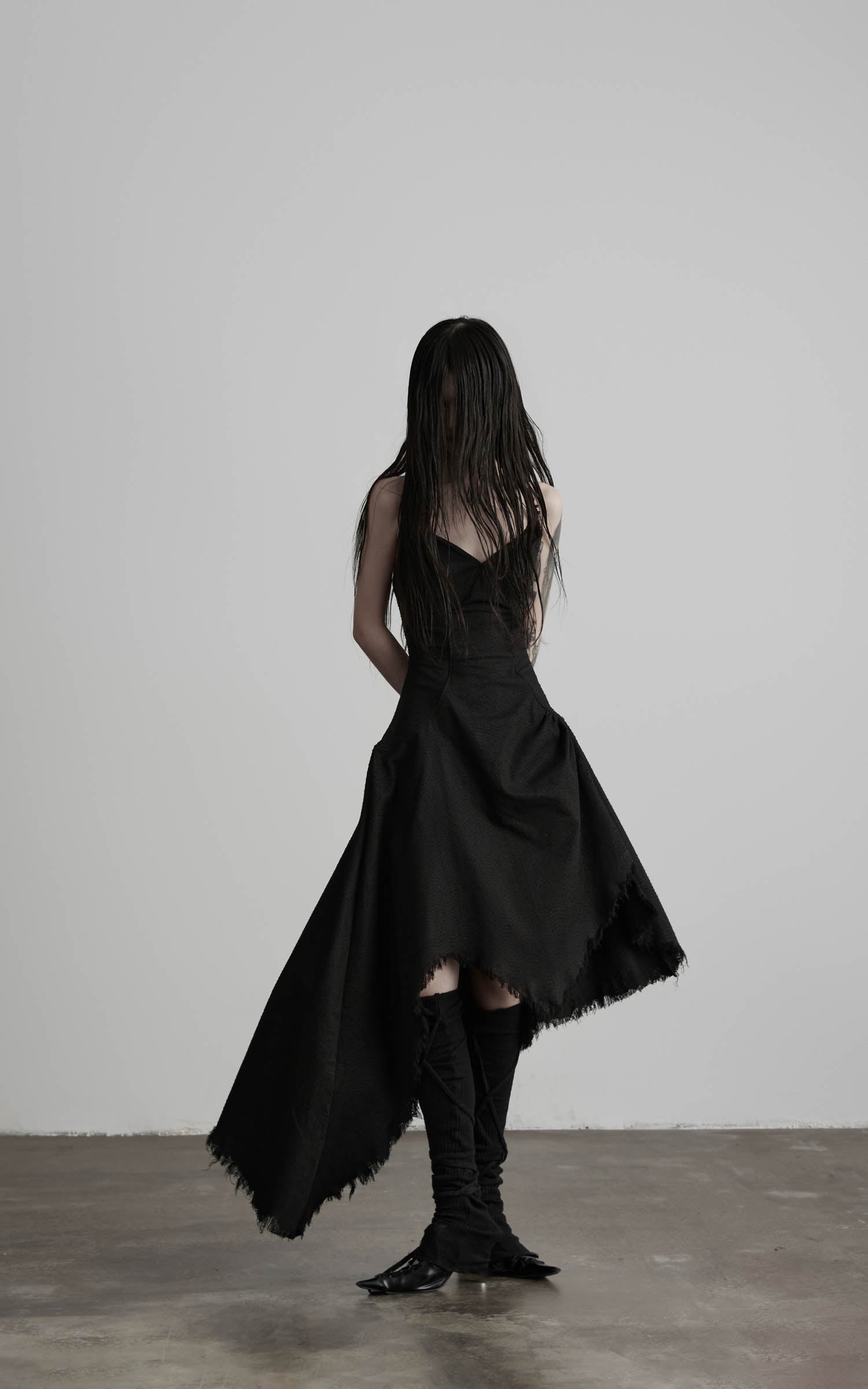 DOINDULGE Black Cotton Bustier Dress
