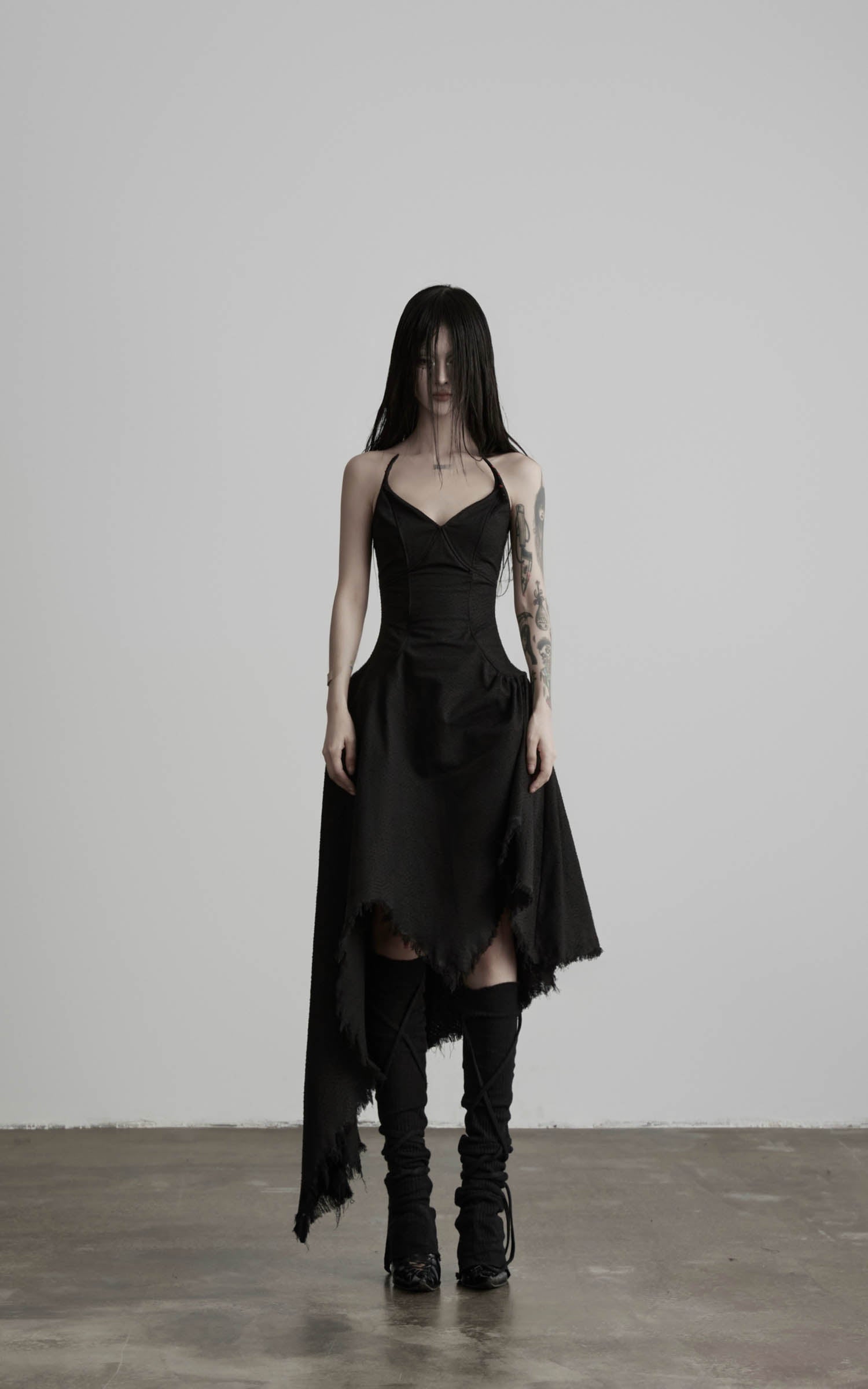 DOINDULGE Black Cotton Bustier Dress