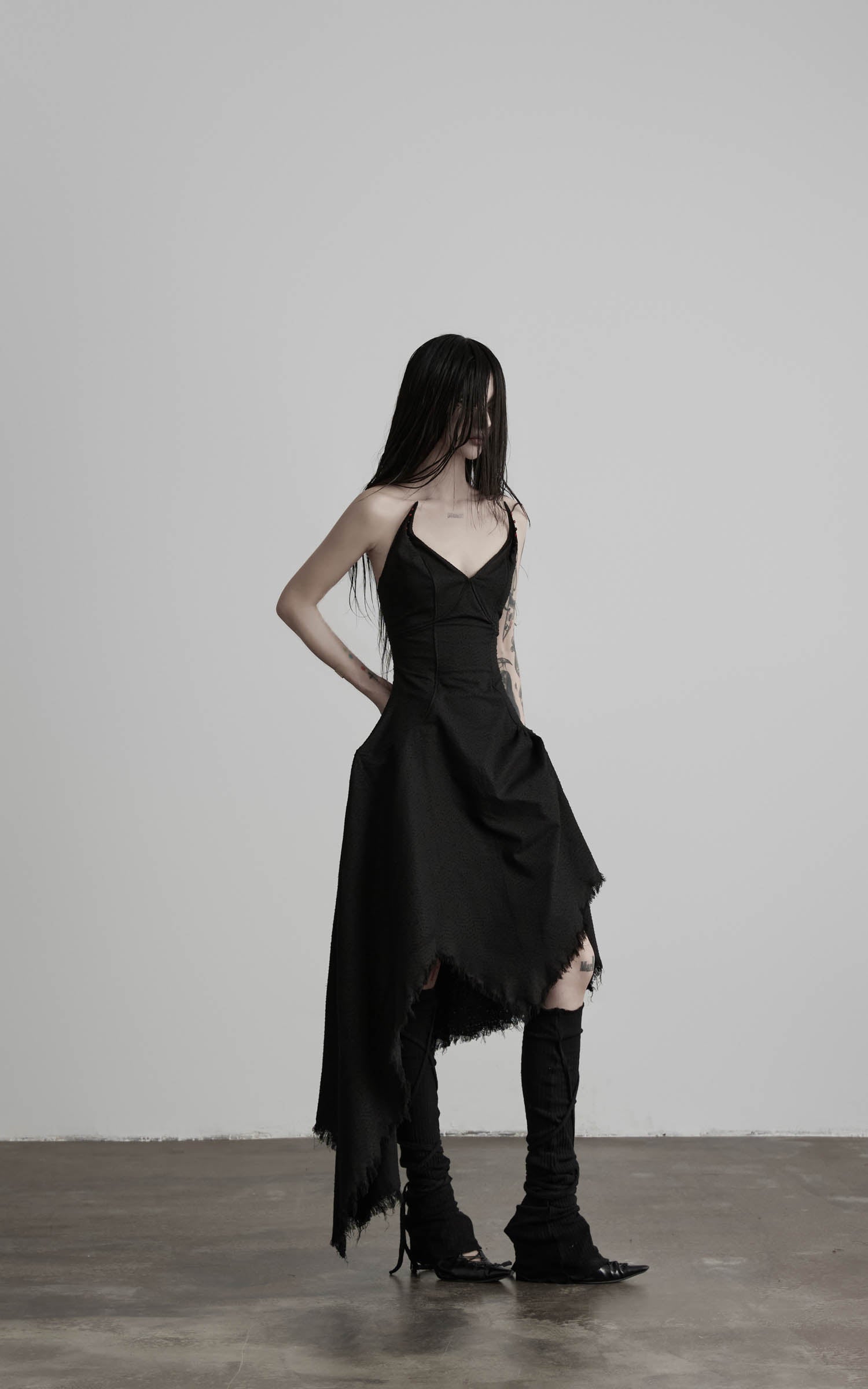 DOINDULGE Black Cotton Bustier Dress