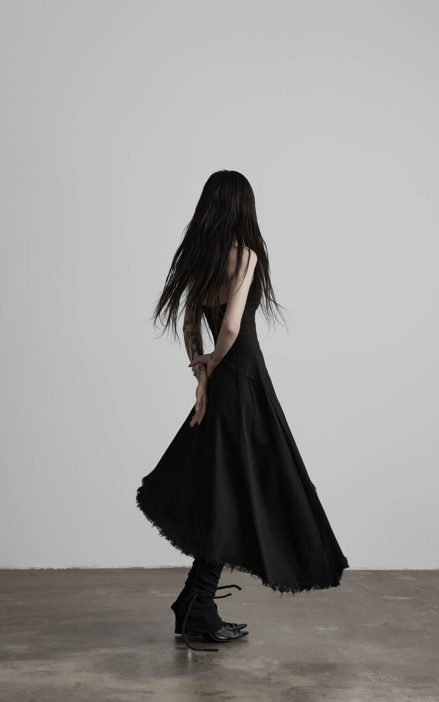 DOINDULGE Black Cotton Bustier Dress