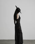 DOINDULGE Halter Cowl Neck Maxi Dress
