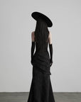 DOINDULGE Halter Cowl Neck Maxi Dress