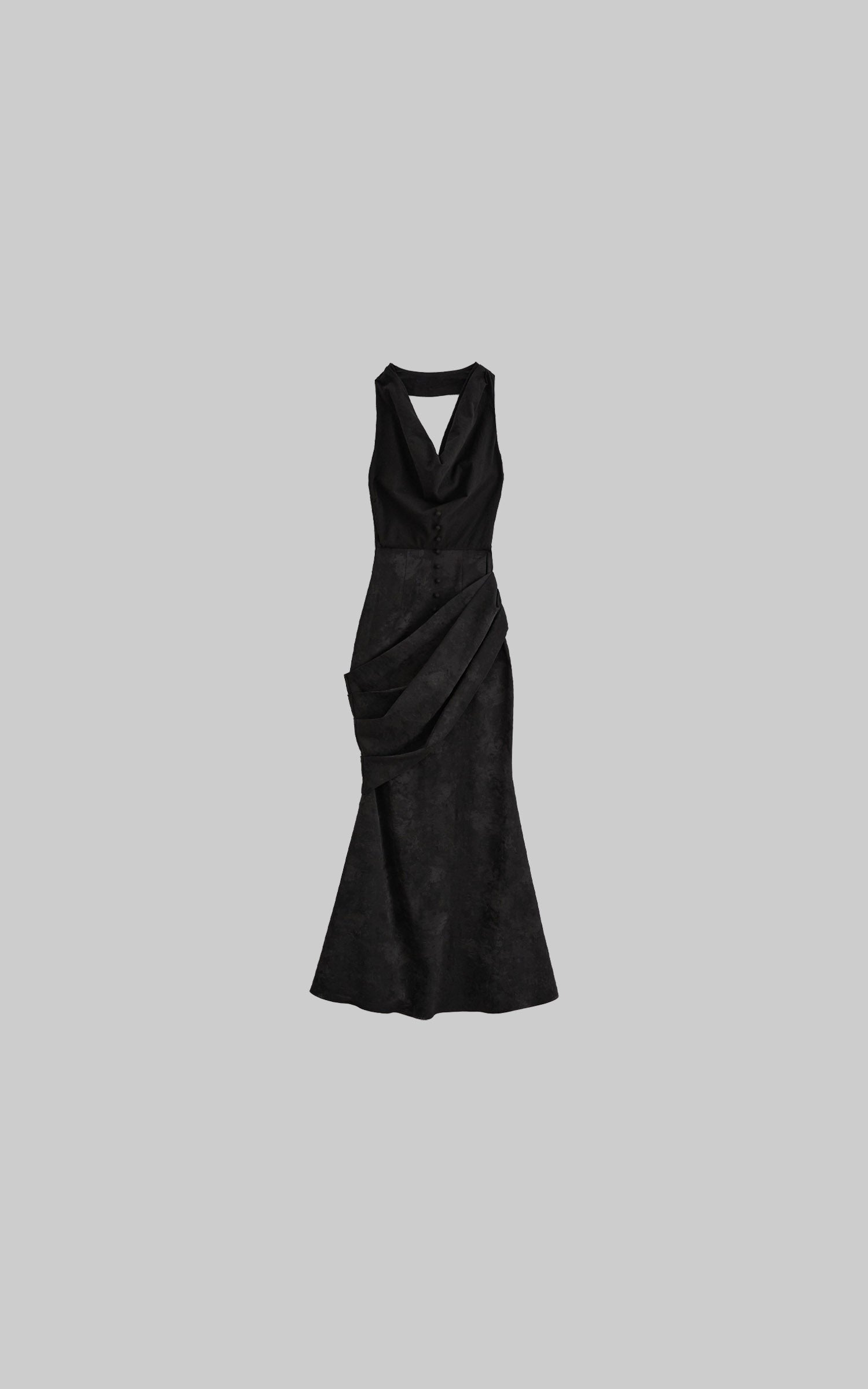 DOINDULGE Halter Cowl Neck Maxi Dress