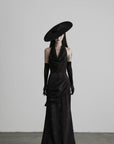 DOINDULGE Halter Cowl Neck Maxi Dress