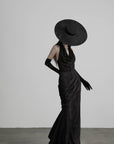 DOINDULGE Halter Cowl Neck Maxi Dress
