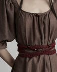 DOINDULGE Square Neck Puff Sleeve Maxi Dress