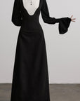 DOINDULGE Structured Contrast Panel High-Neck Dress