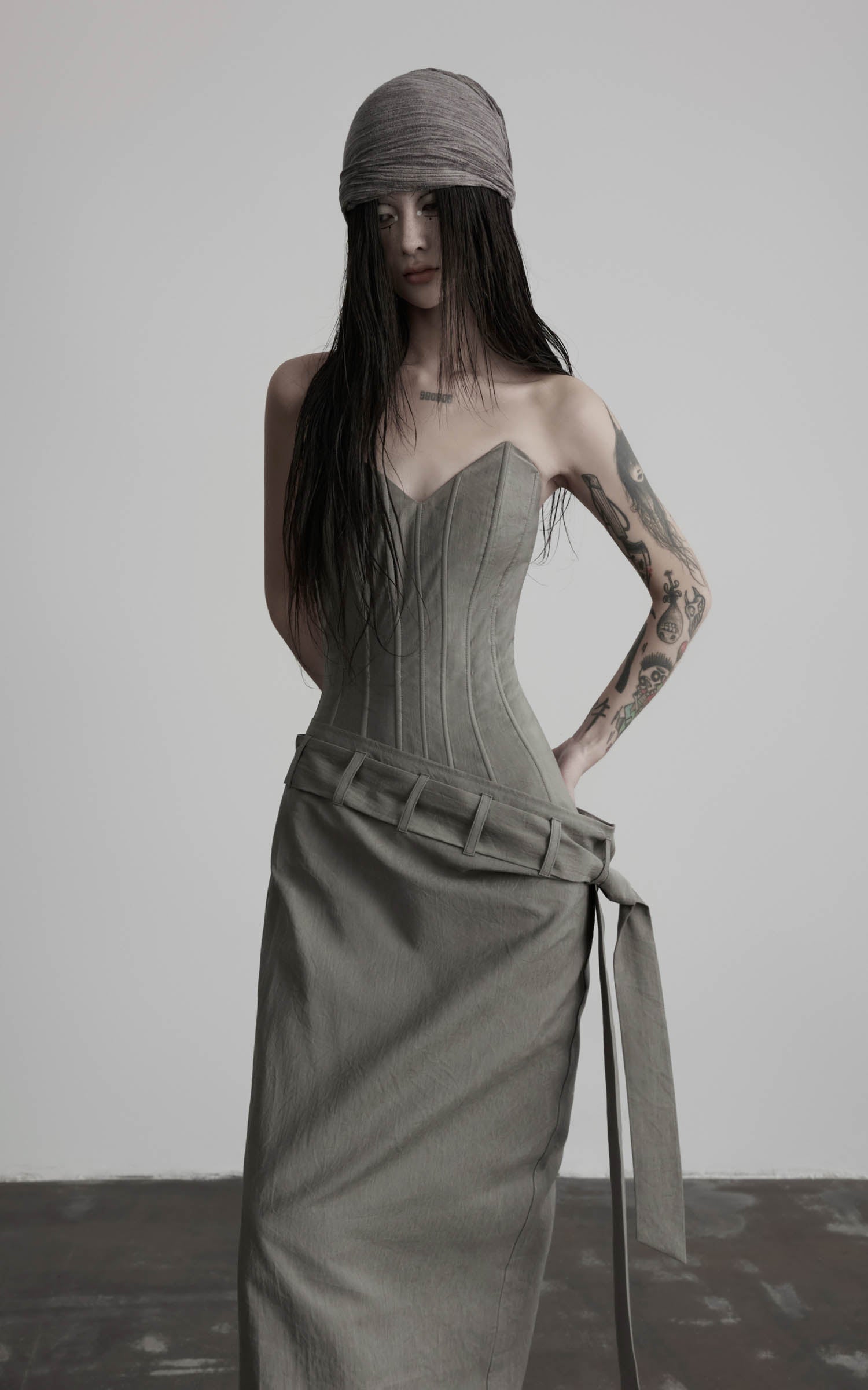 DOINDULGE Corset Wrap Maxi Dress