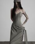 DOINDULGE Corset Wrap Maxi Dress