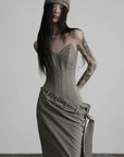 DOINDULGE Corset Wrap Maxi Dress