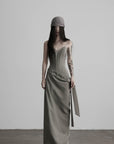 DOINDULGE Corset Wrap Maxi Dress