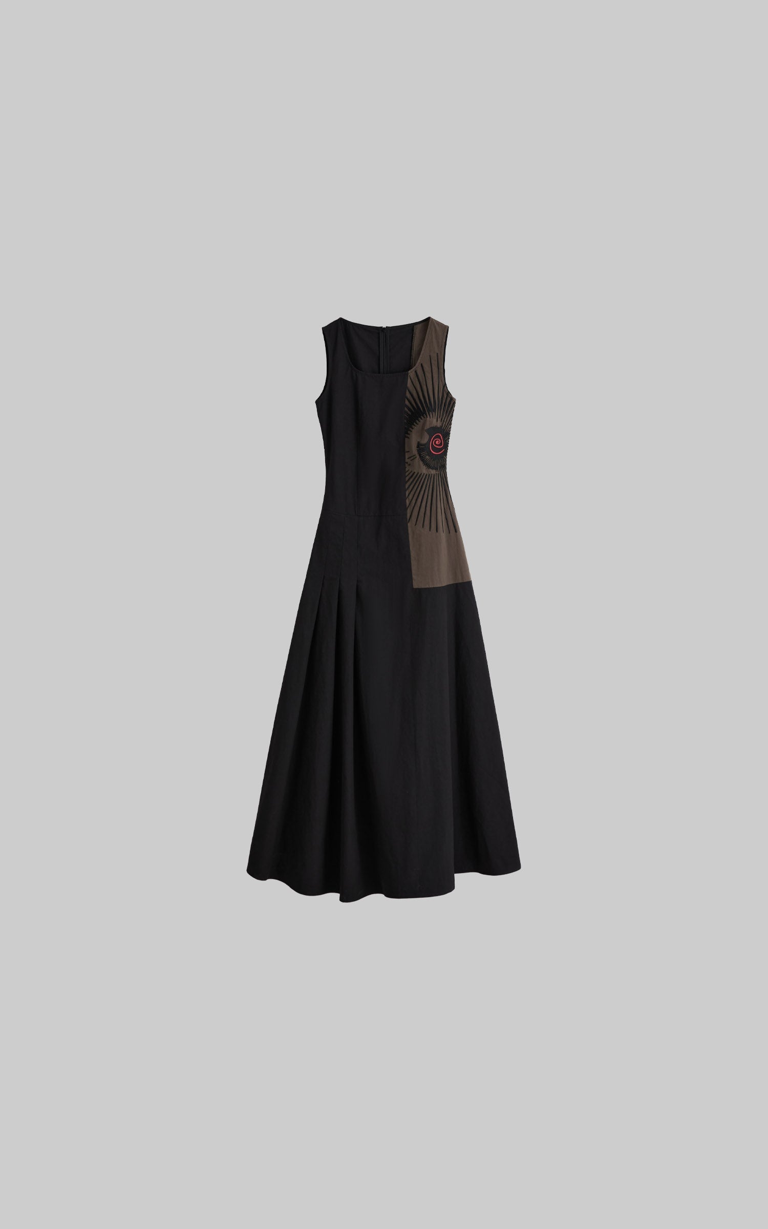 DOINDULGE Embroidered Square Neck Maxi Dress