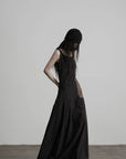 DOINDULGE Embroidered Square Neck Maxi Dress