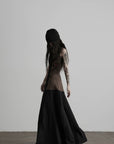 DOINDULGE Embroidered Square Neck Maxi Dress