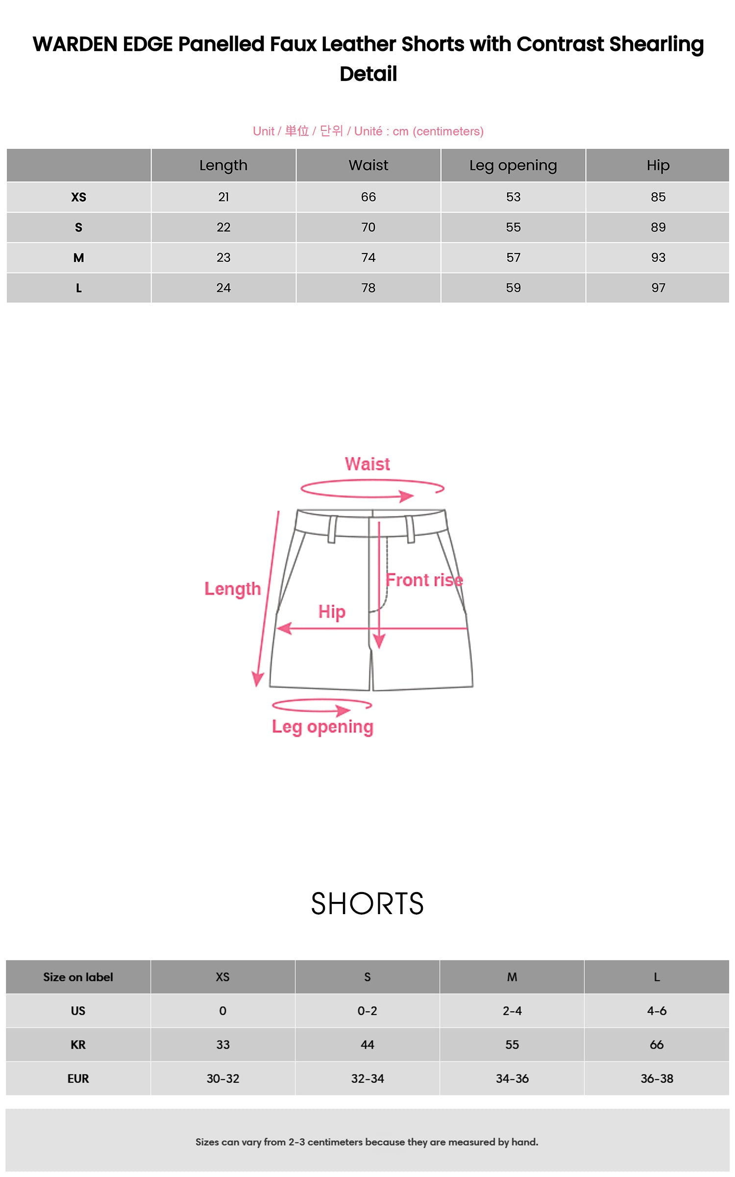 WARDEN EDGE Short en similicuir à empiècements avec détails contrastés en shearling