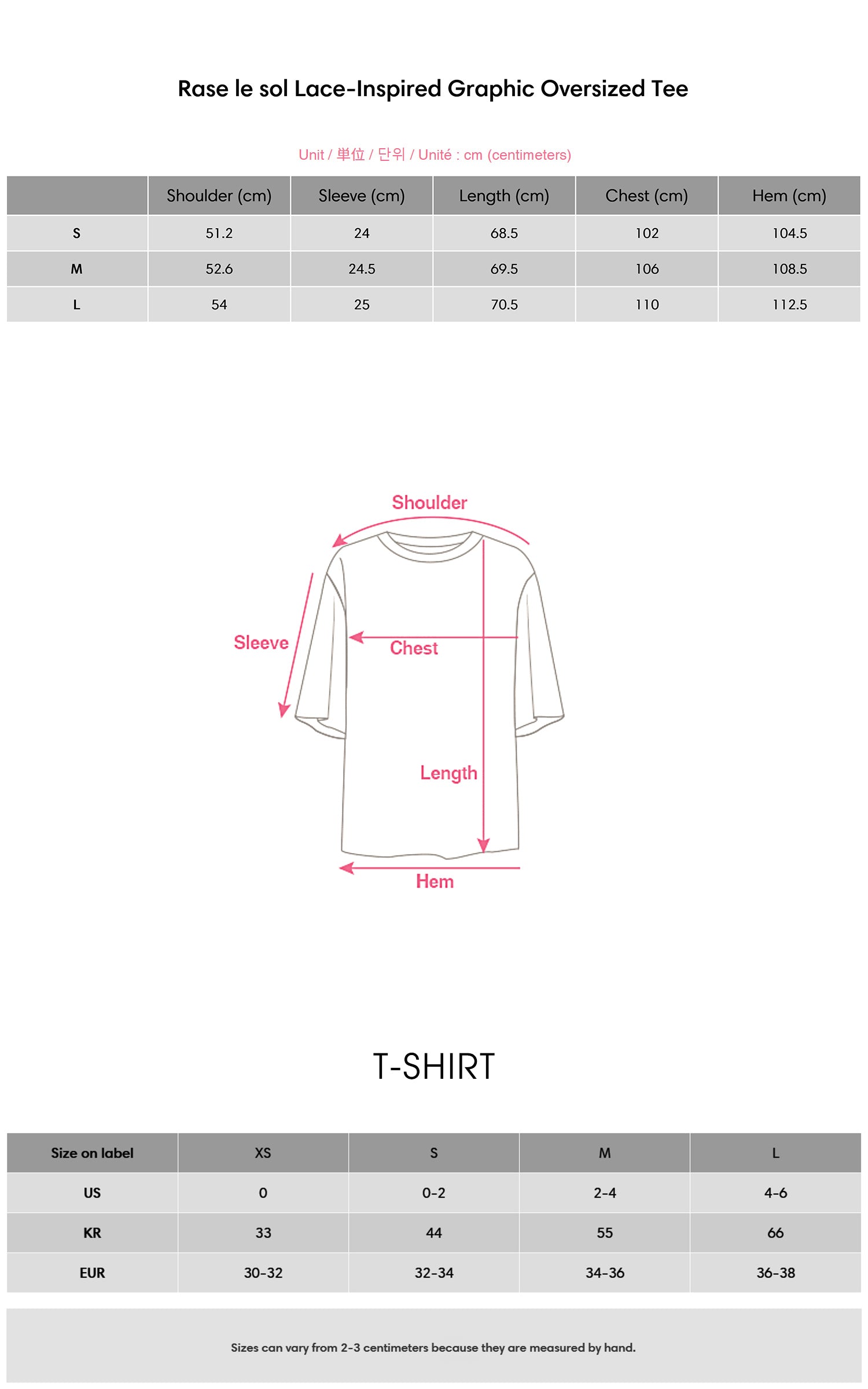 Rase le sol Lace-Inspired Graphic Oversized Tee - PINKPARKS