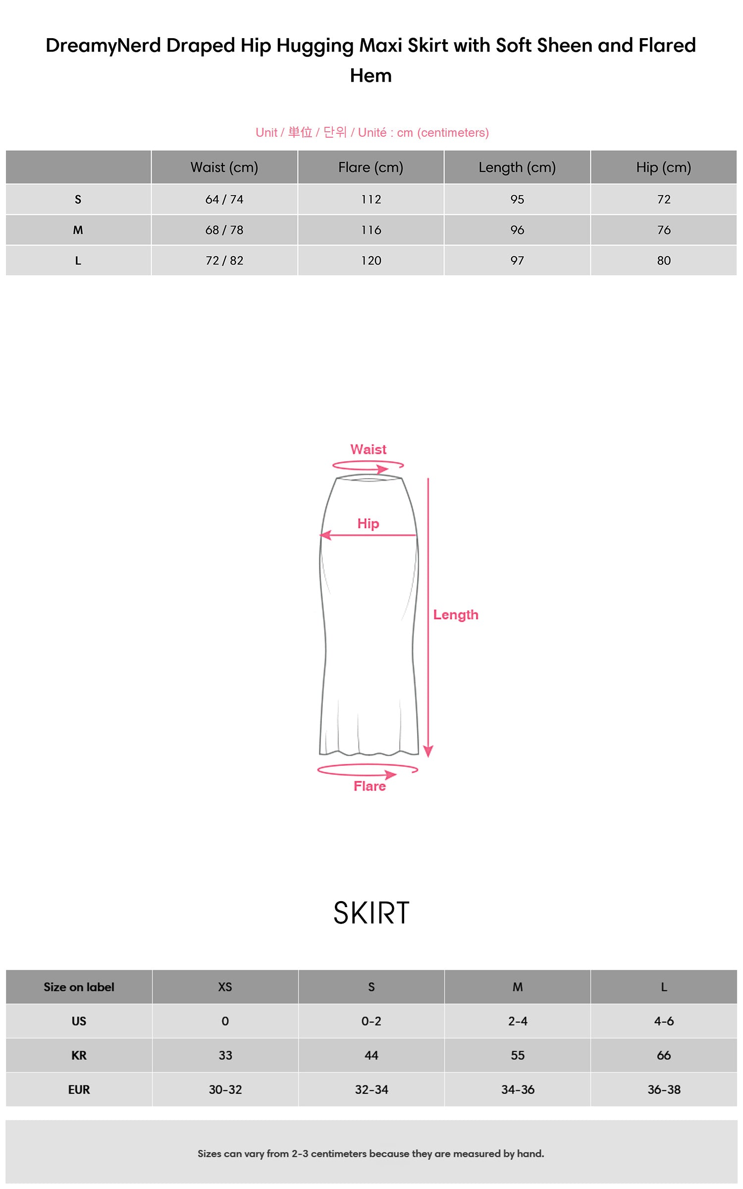 DreamyNerd Draped Hip Hugging Maxi Skirt with Soft Sheen and Flared Hem - PINKPARKS