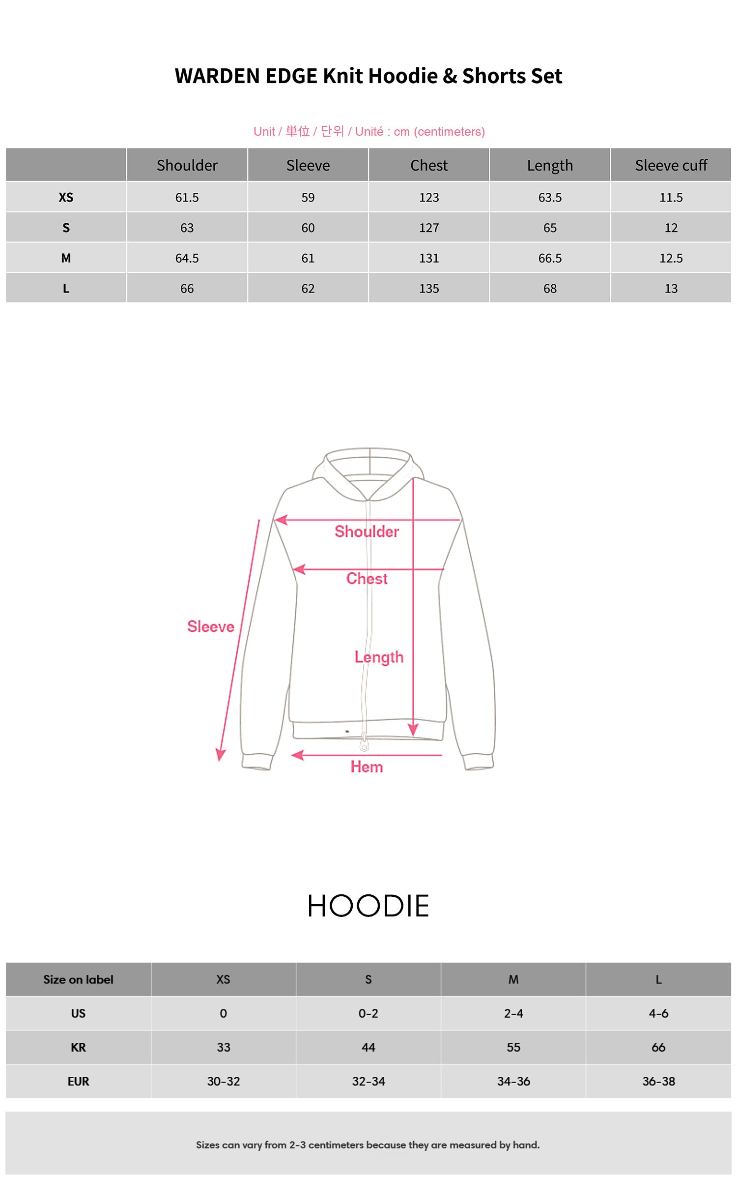 WARDEN EDGE Knit Hoodie &amp; Shorts Set