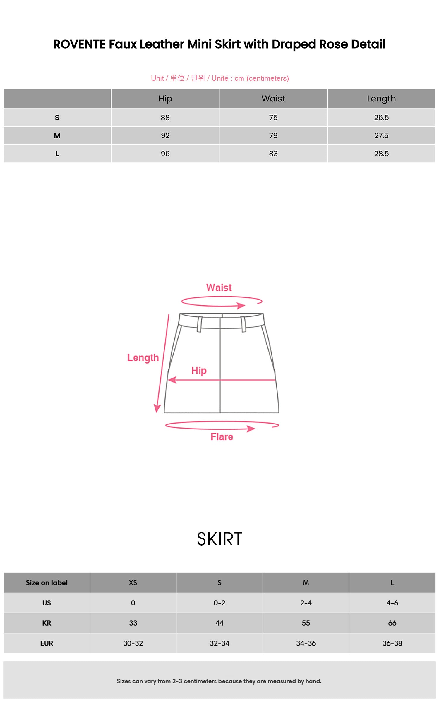 ROVENTE Faux Leather Mini Skirt with Draped Rose Detail