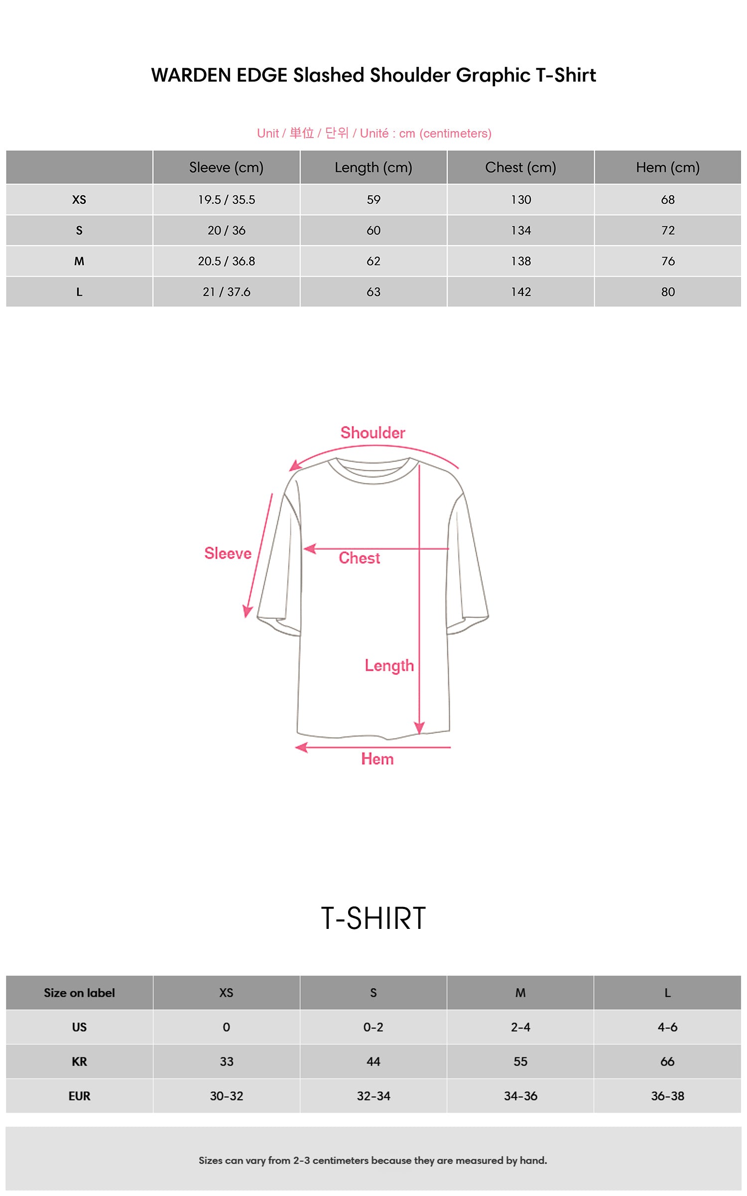 WARDEN EDGE Slashed Shoulder Graphic T-Shirt - PINKPARKS