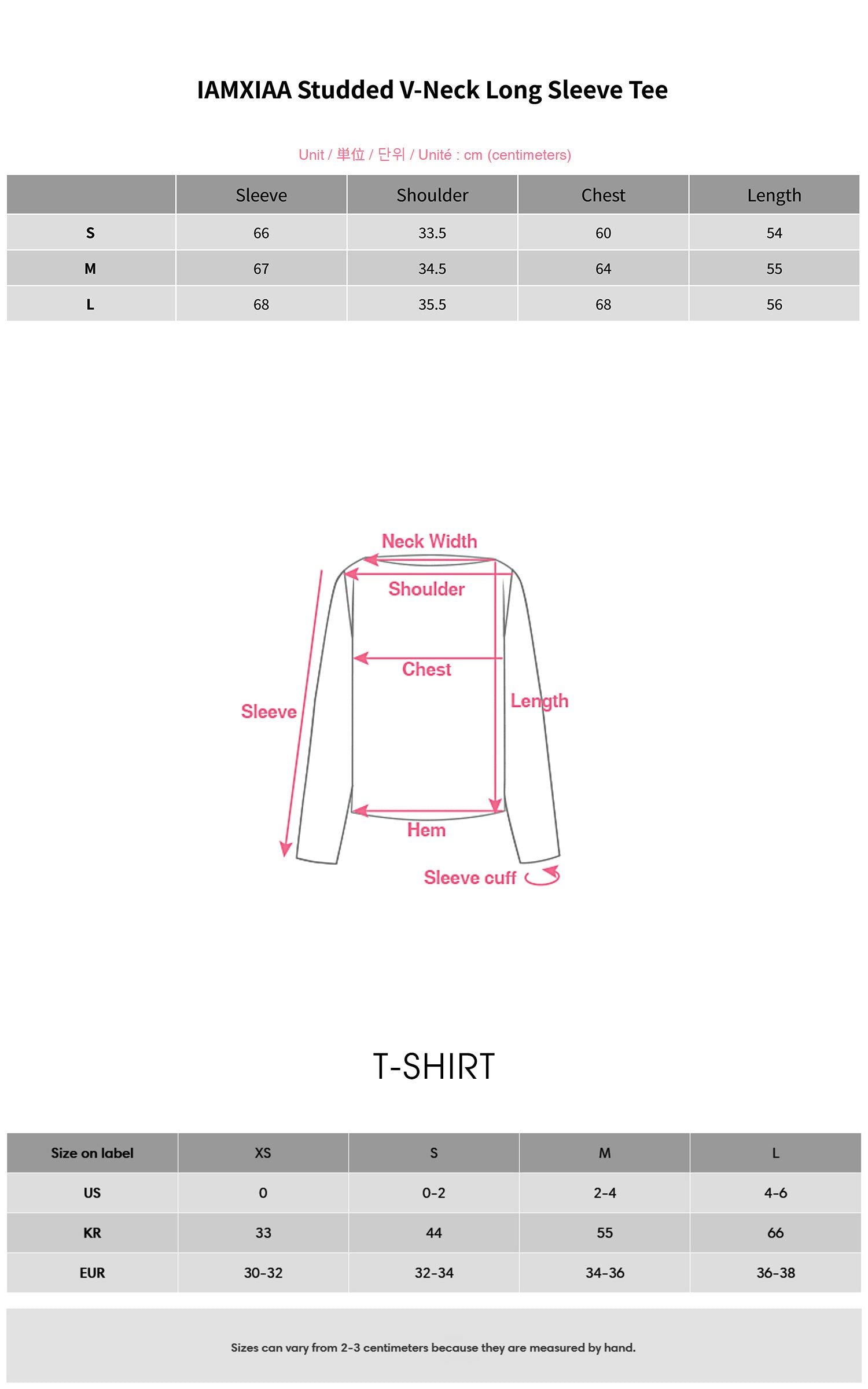 IAMXIAA Studded V-Neck Long Sleeve Tee