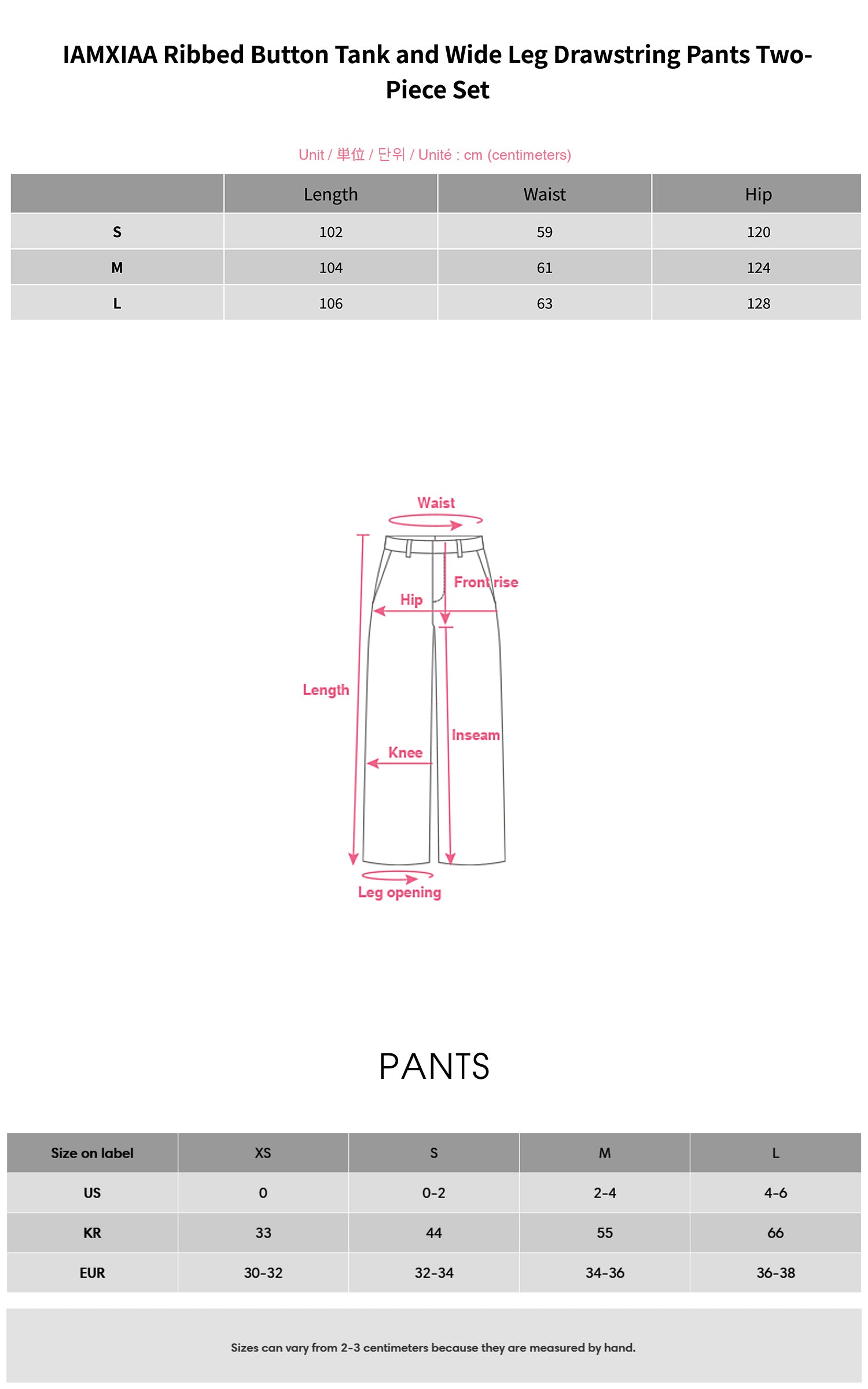 IAMXIAA Ribbed Button Tank and Wide Leg Drawstring Pants Two-Piece Set