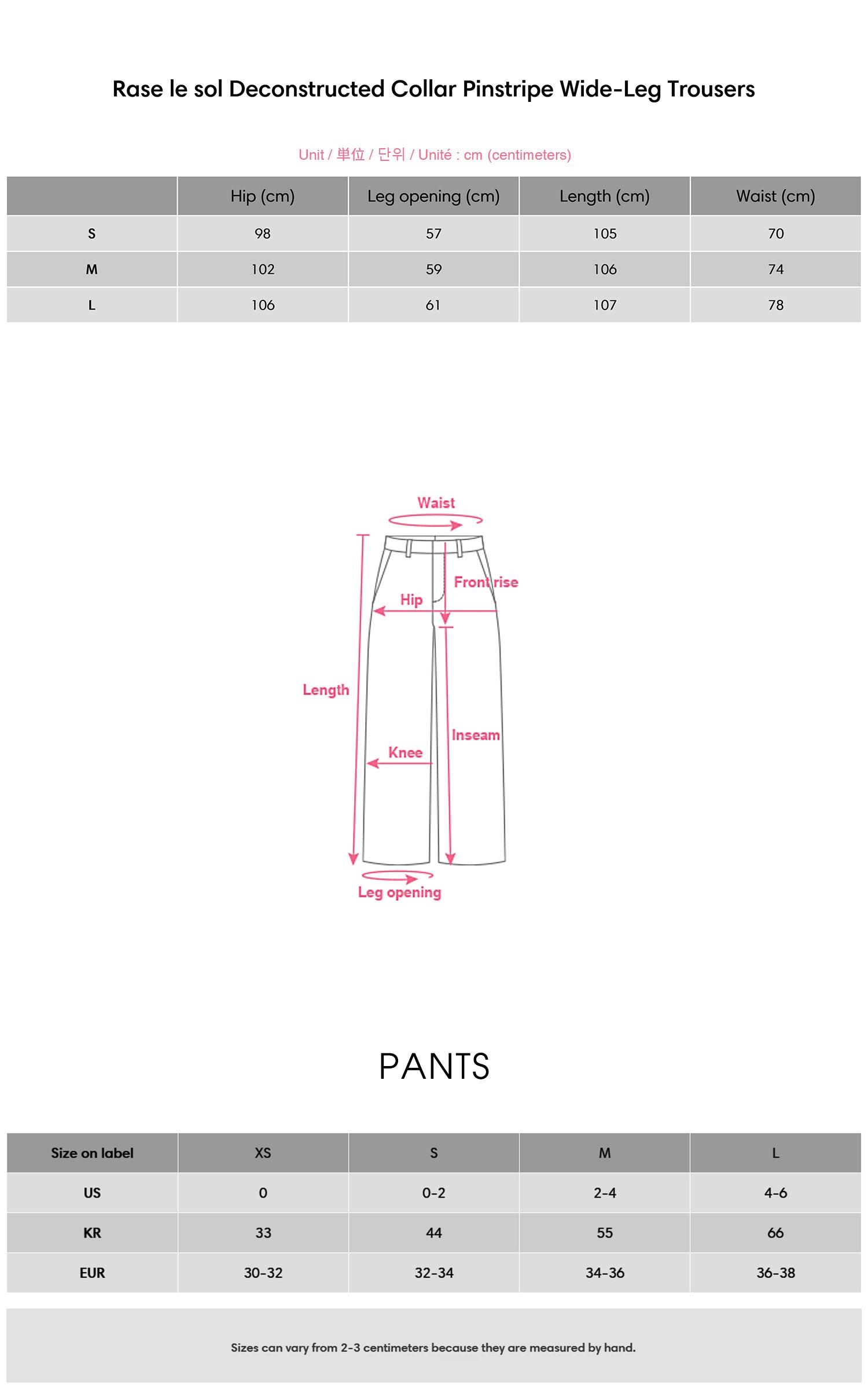 Rase le sol Deconstructed Collar Pinstripe Wide-Leg Trousers - PINKPARKS