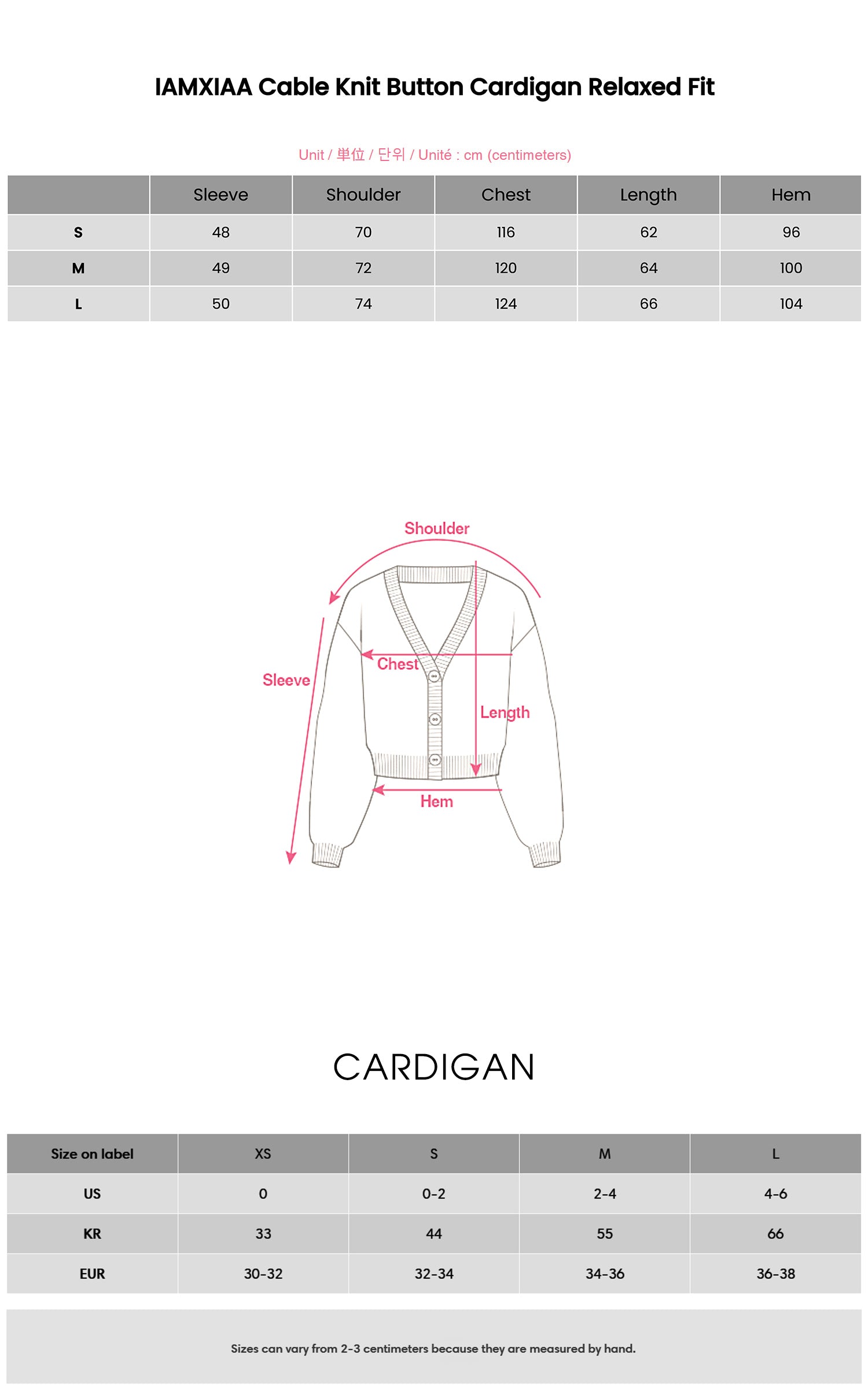 IAMXIAA Cable Knit Button Cardigan Relaxed Fit