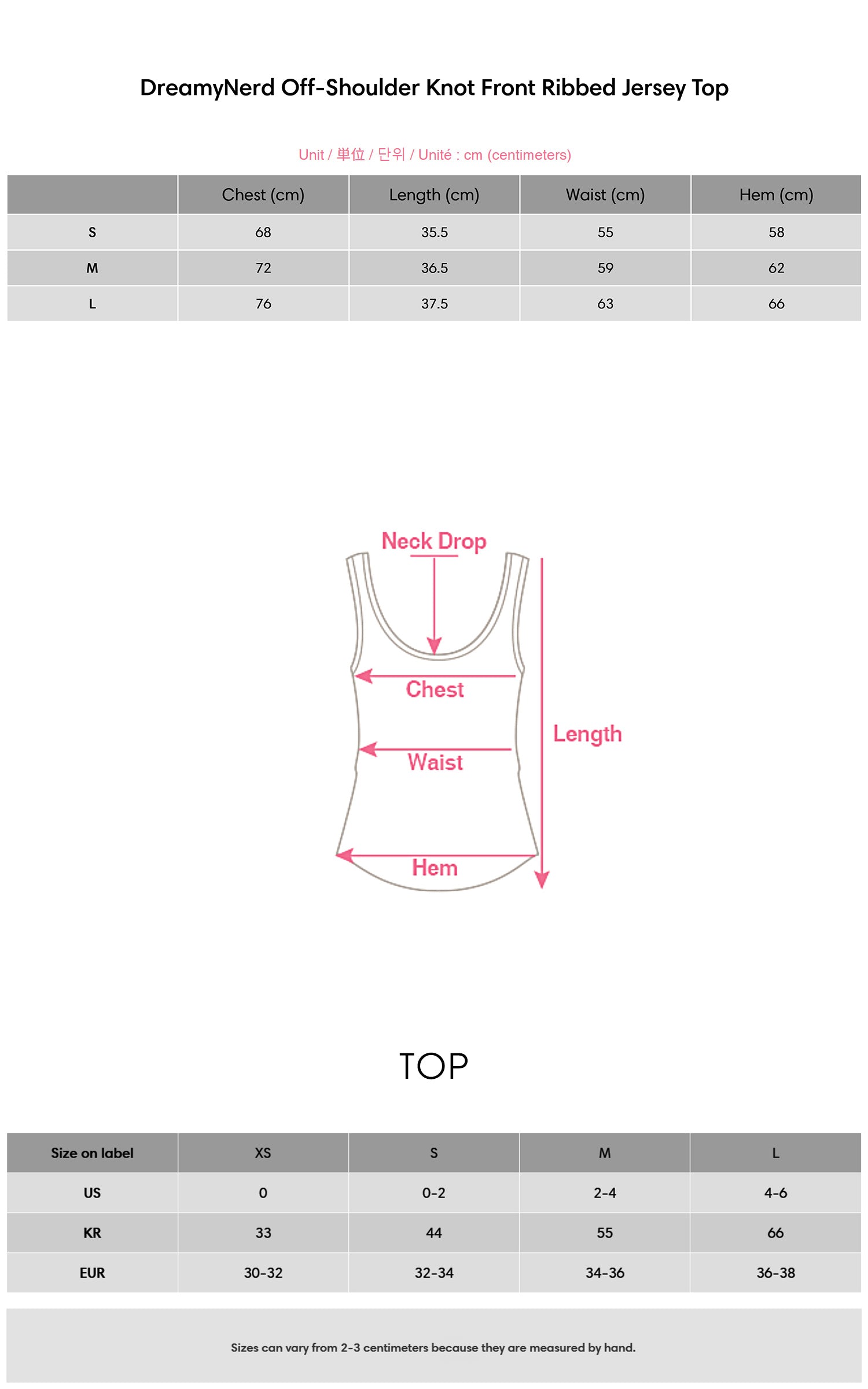 DreamyNerd Off-Shoulder Knot Front Ribbed Jersey Top - PINKPARKS
