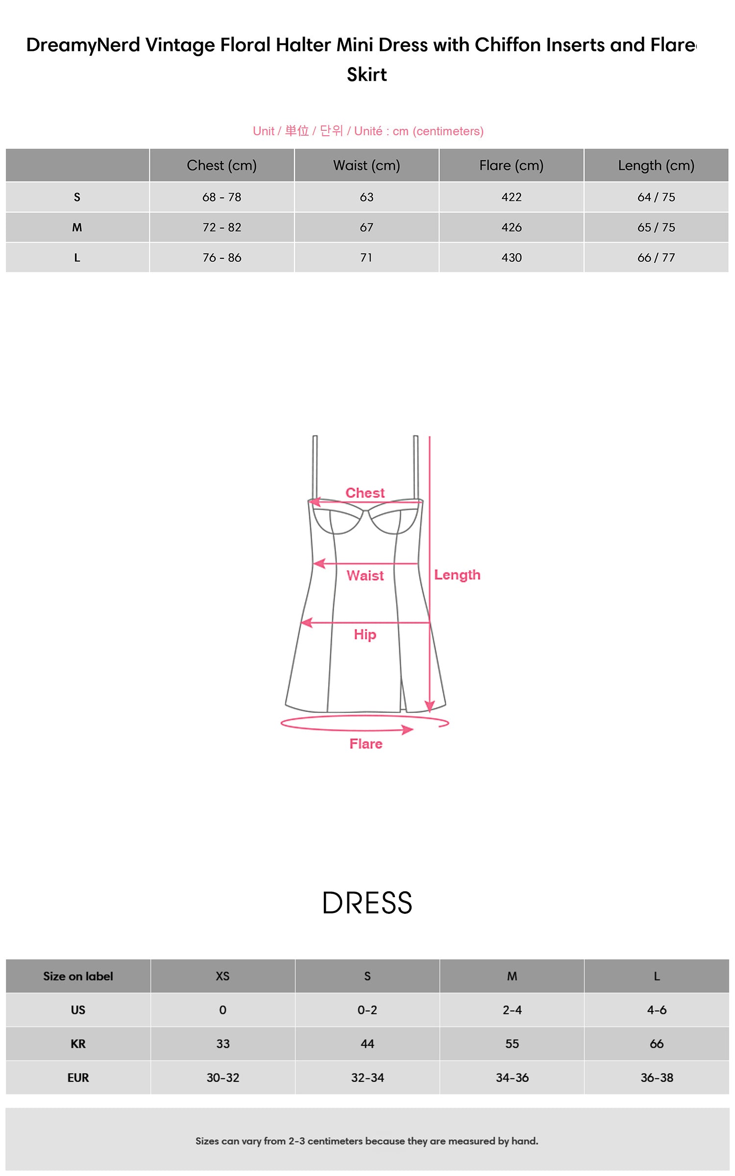 DreamyNerd Vintage Floral Halter Mini Dress with Chiffon Inserts and Flared Skirt - PINKPARKS